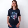 Wolf Geist T-Shirt Navy - Fruehling mit ShiftOutfit