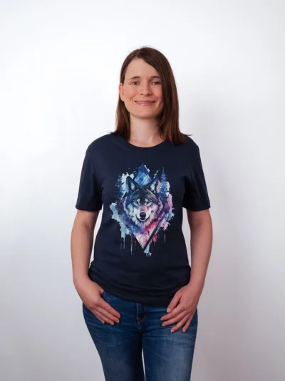 Wolf Geist T-Shirt Navy - Fruehling mit ShiftOutfit