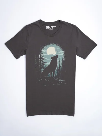 Wolf Mondlicht T-Shirt Asphalt - Fruehling Kollektion