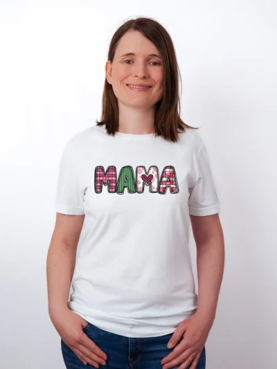 Karo Herz Mama T-Shirt fuer Mama 2026
