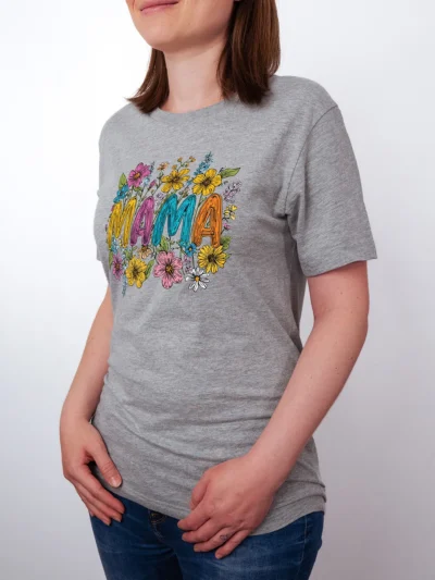Wildblumen Mama T-Shirt - Geschenk mit Herz
