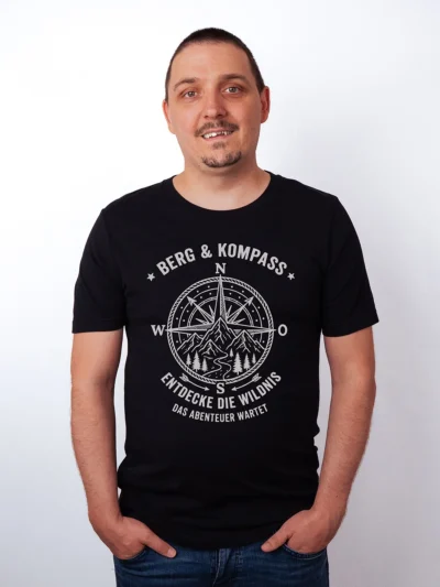 Berg und Kompass T-Shirt - Festival Look
