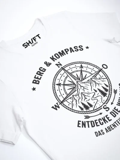 Berg und Kompass T-Shirt - Wohlbefinden