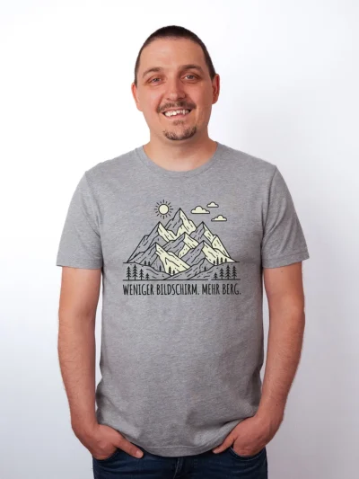 Weniger Bildschirm Mehr Berg T-Shirt - Stilvoll