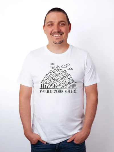 Weniger Bildschirm Mehr Berg T-Shirt - Festival Look